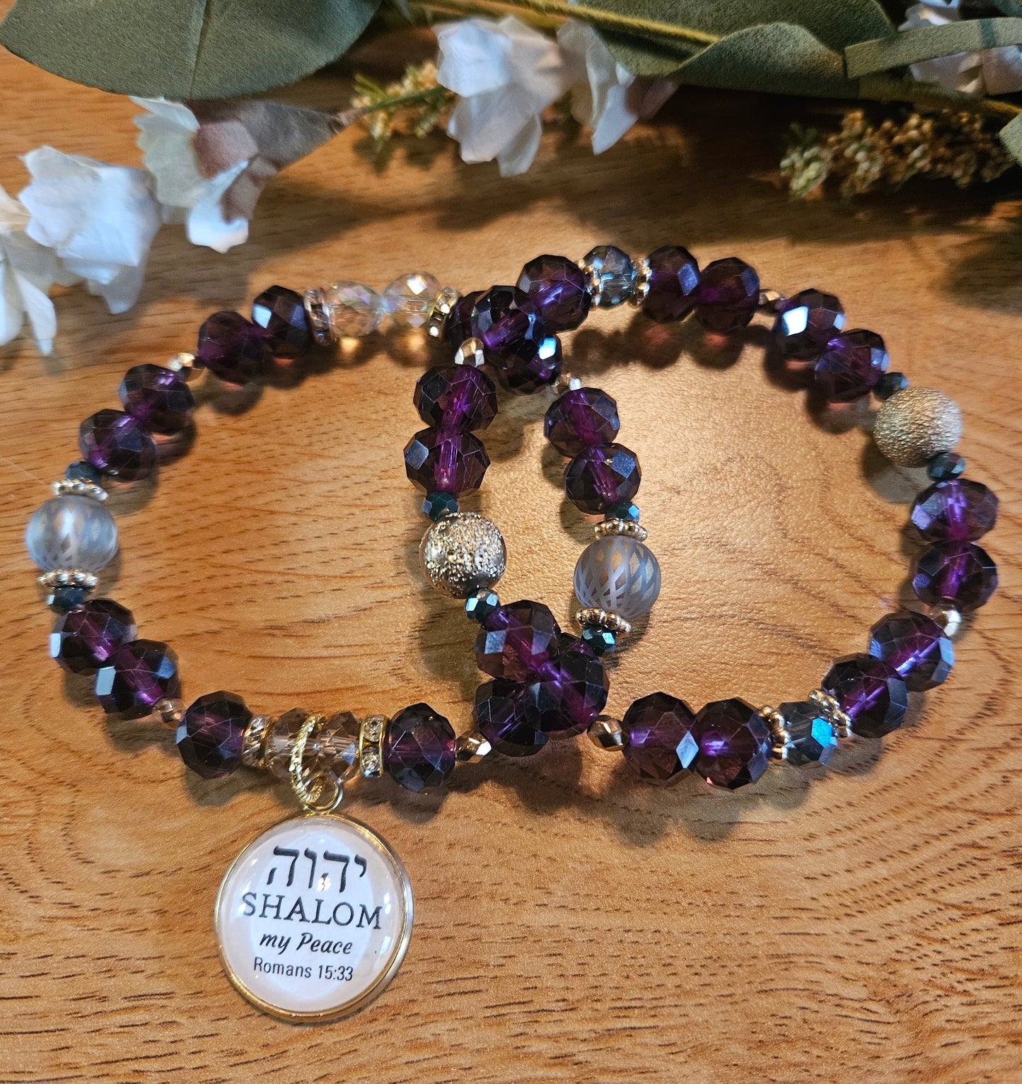 Beautiful purple majesty double bracelet set