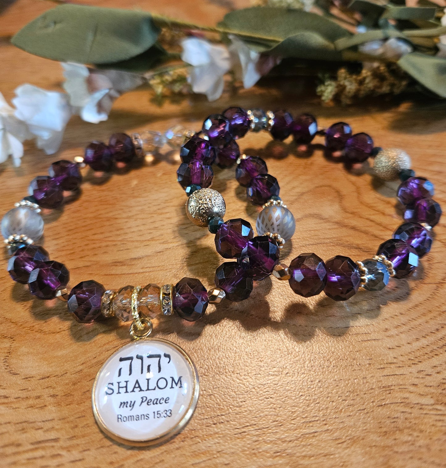 Beautiful purple majesty double bracelet set