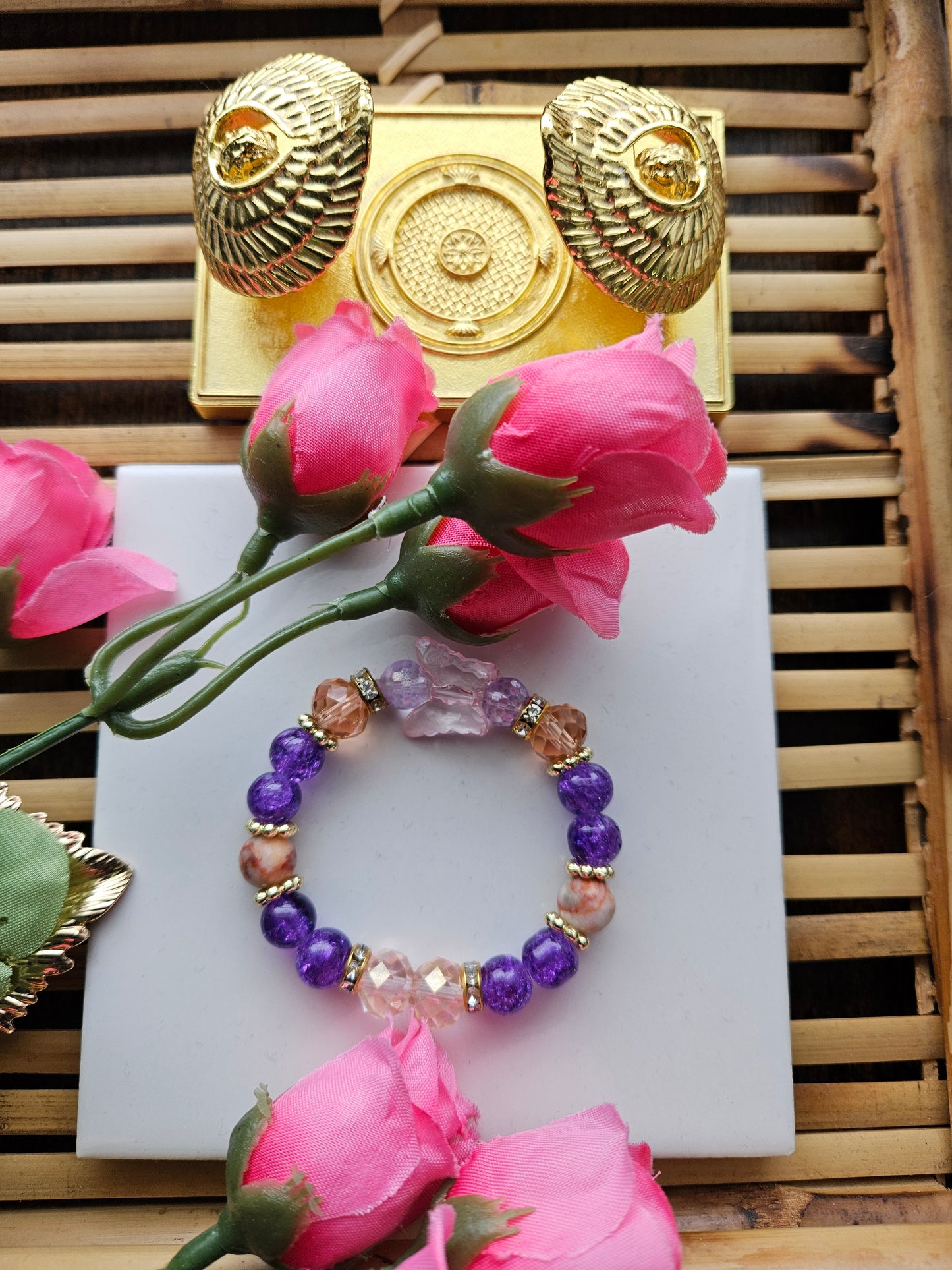 Custom order: Double bracelet set with necklace