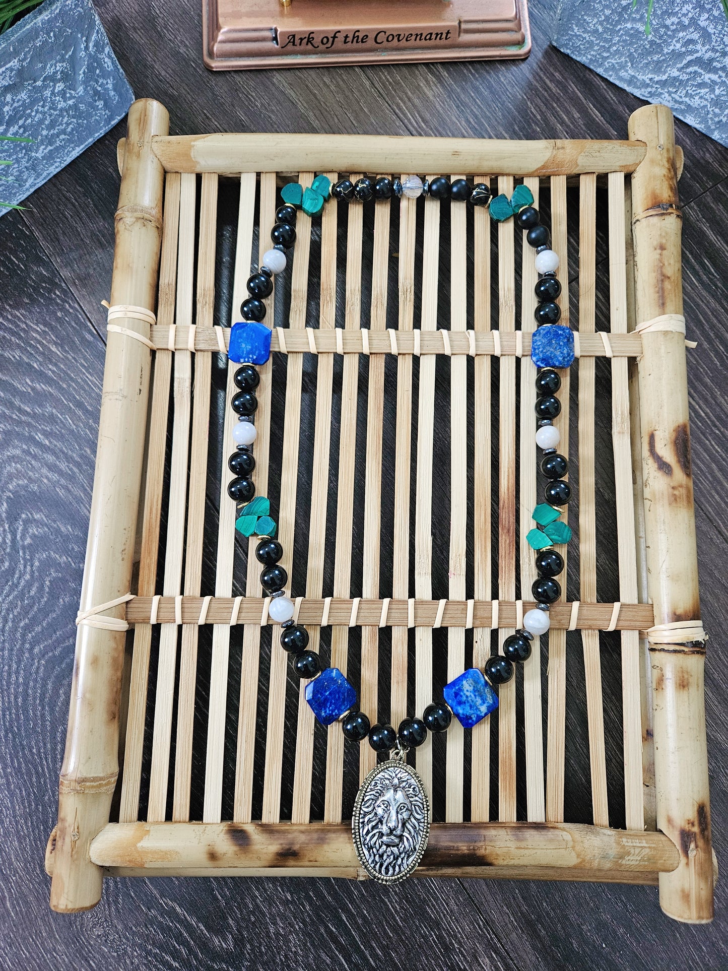 Royal Emerald and Jasper King's beaded necklace and bracelet set