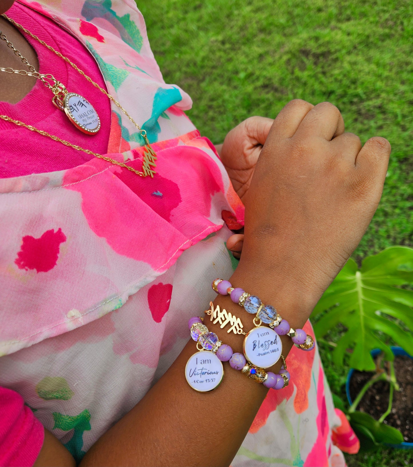 Lilly of the fields lilac double bracelet set
