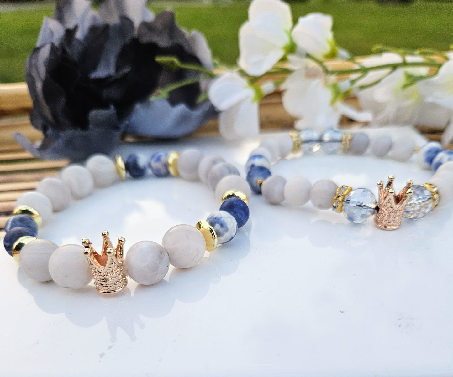 Faithful Hearts: Matching His/Hers Stone Bracelets