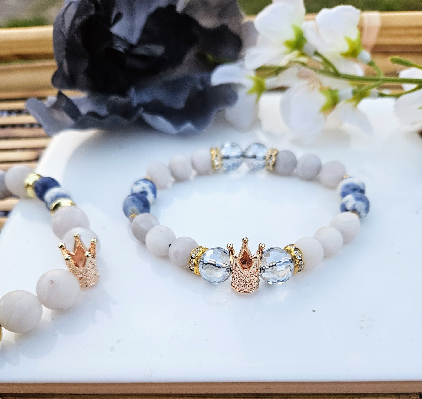 Faithful Hearts: Matching His/Hers Stone Bracelets