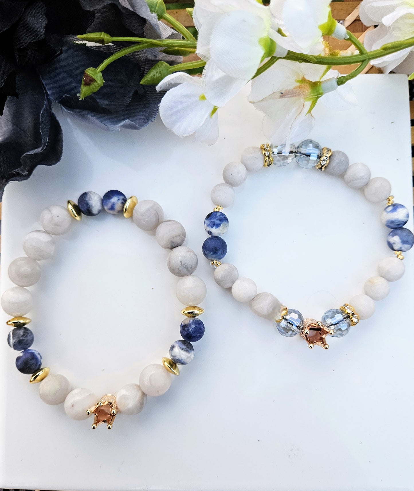 Faithful Hearts: Matching His/Hers Stone Bracelets