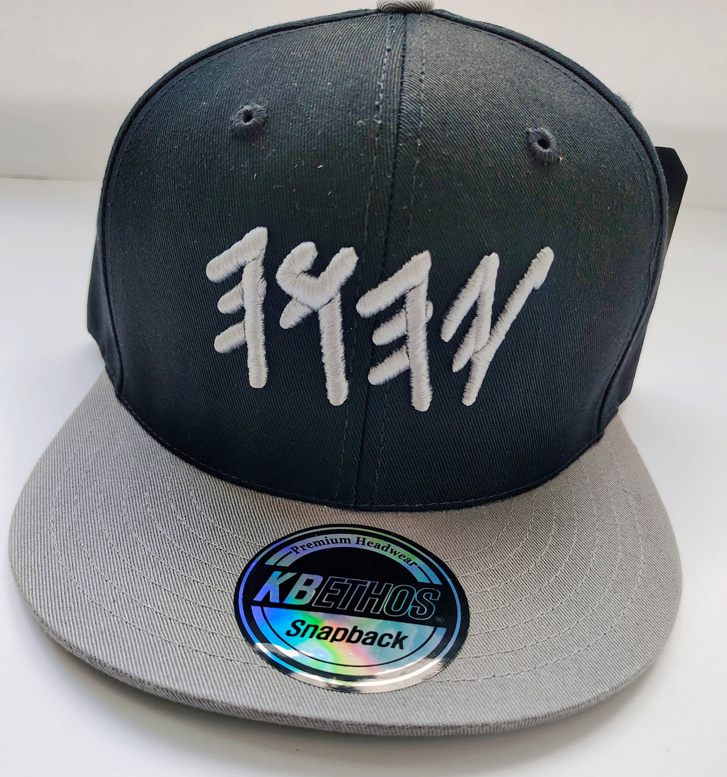 YHWH Hebrew Snapback Hat – Black & Grey, 100% Cotton Adjustable Cap