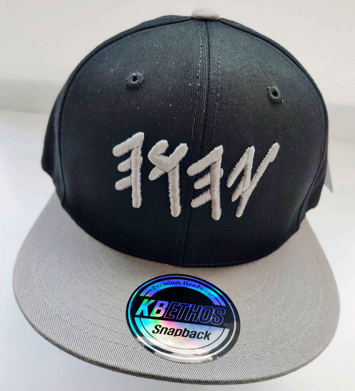 YHWH Hebrew Snapback Hat – Black & Grey, 100% Cotton Adjustable Cap