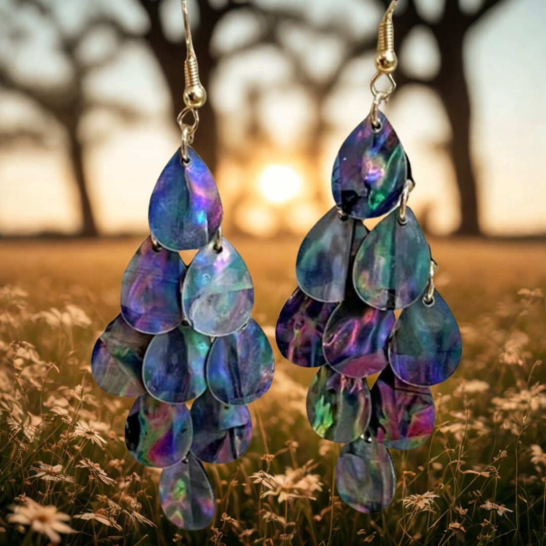 His Glory Drops – Abalone Shell Earrings
