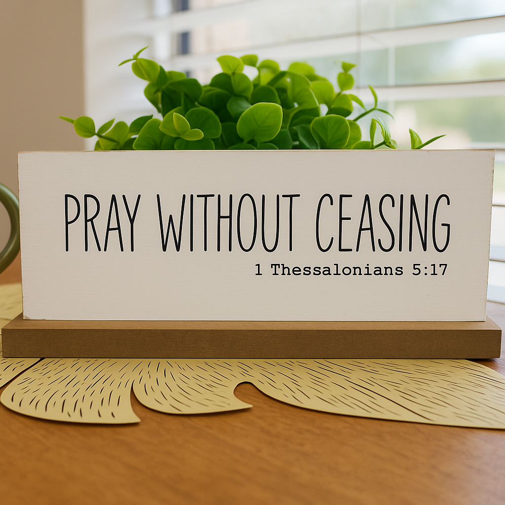 "Pray Without Ceasing" Scripture Sign – 1 Thessalonians 5:17