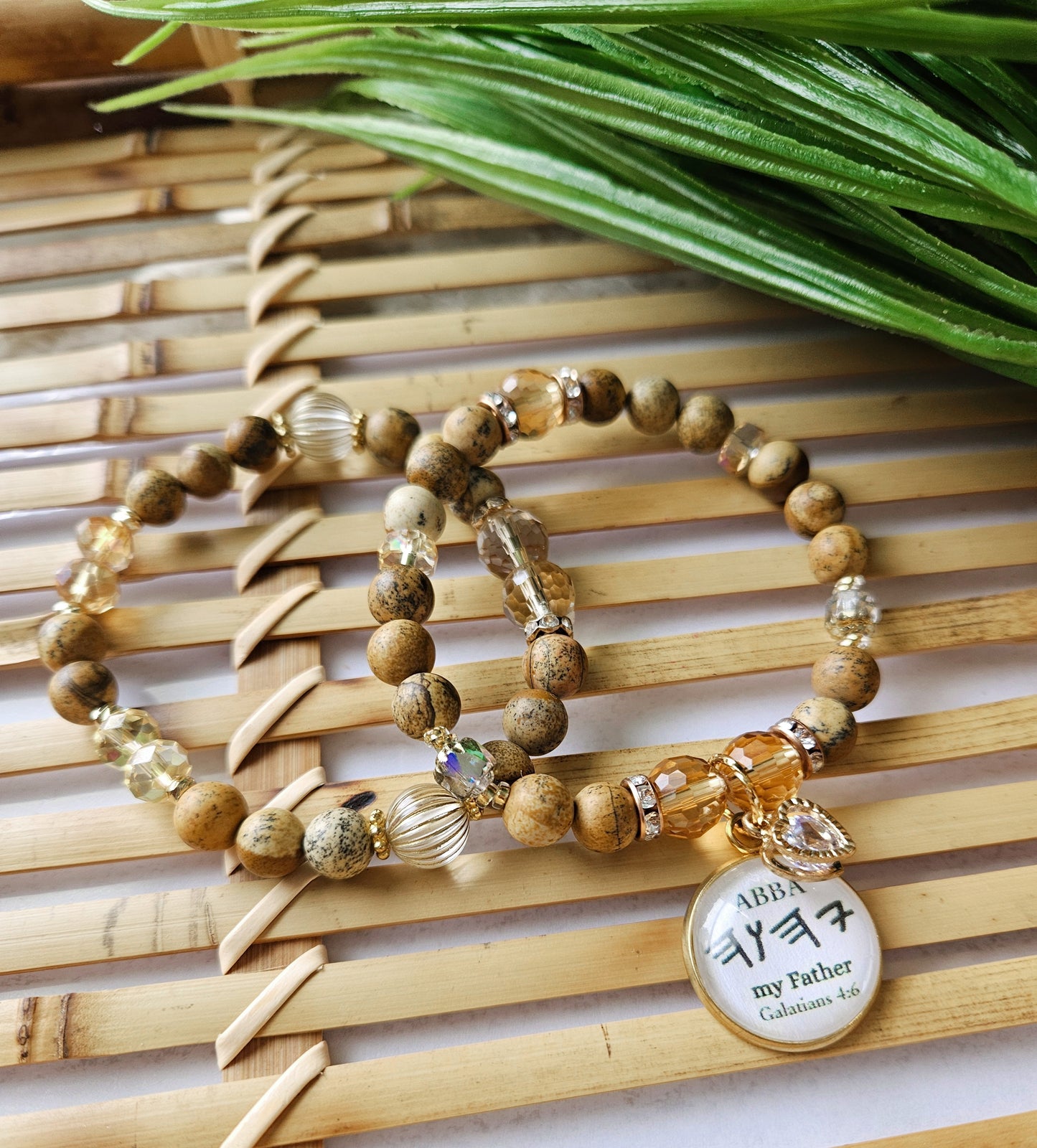 Fall collection π All natural Jasper Stone double bracelet set