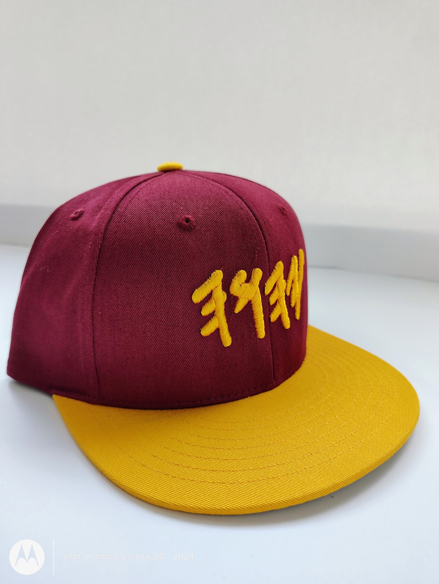 Burgundy & Gold YHWH Snapback – Premium Two-Tone Adjustable Cap