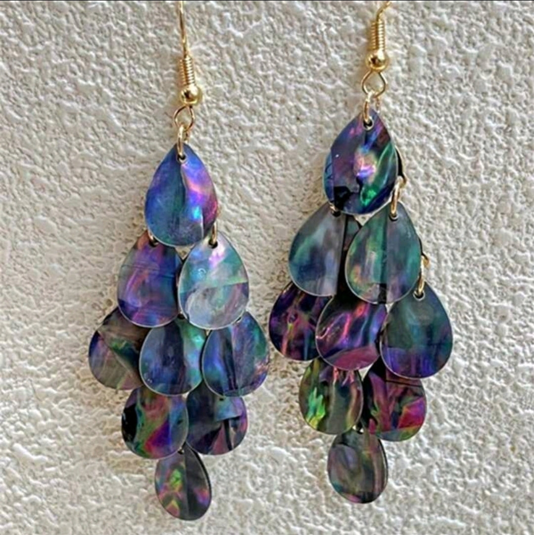 His Glory Drops – Abalone Shell Earrings