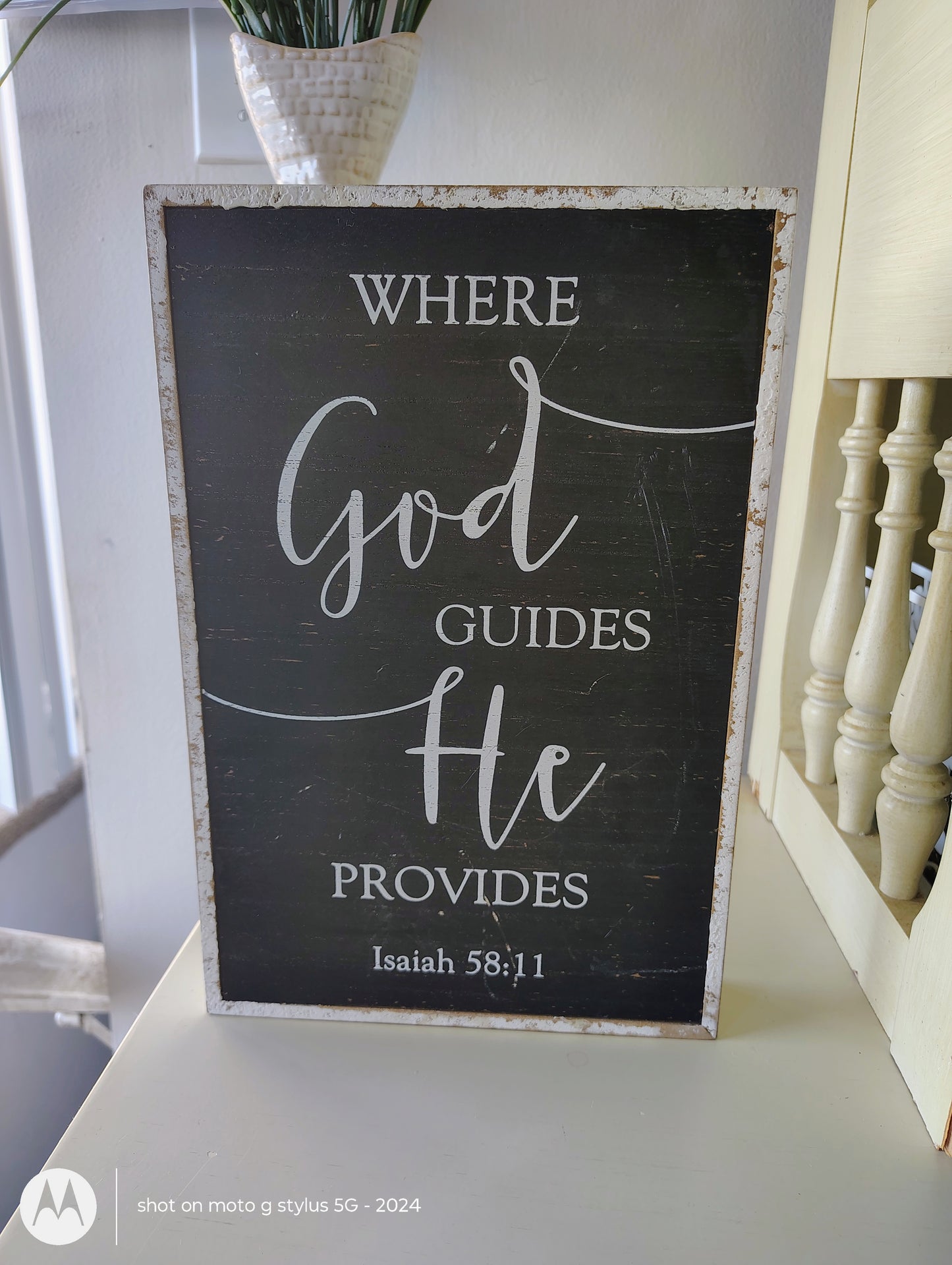 Where God Guides, He Provides – Isaiah 58:11 Wood Sign