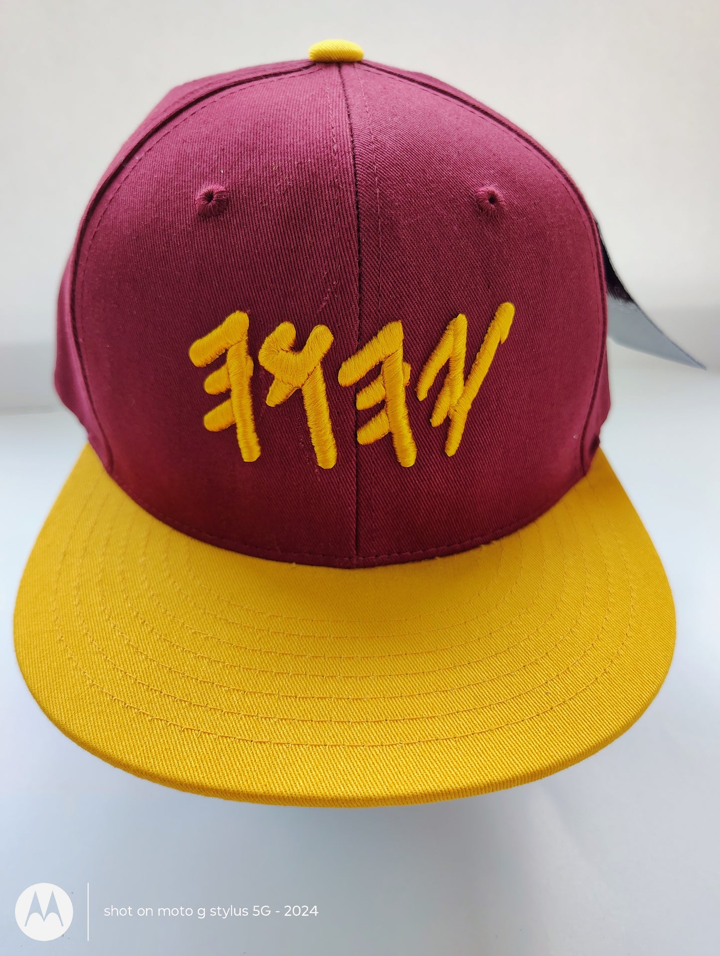 Burgundy & Gold YHWH Snapback – Premium Two-Tone Adjustable Cap