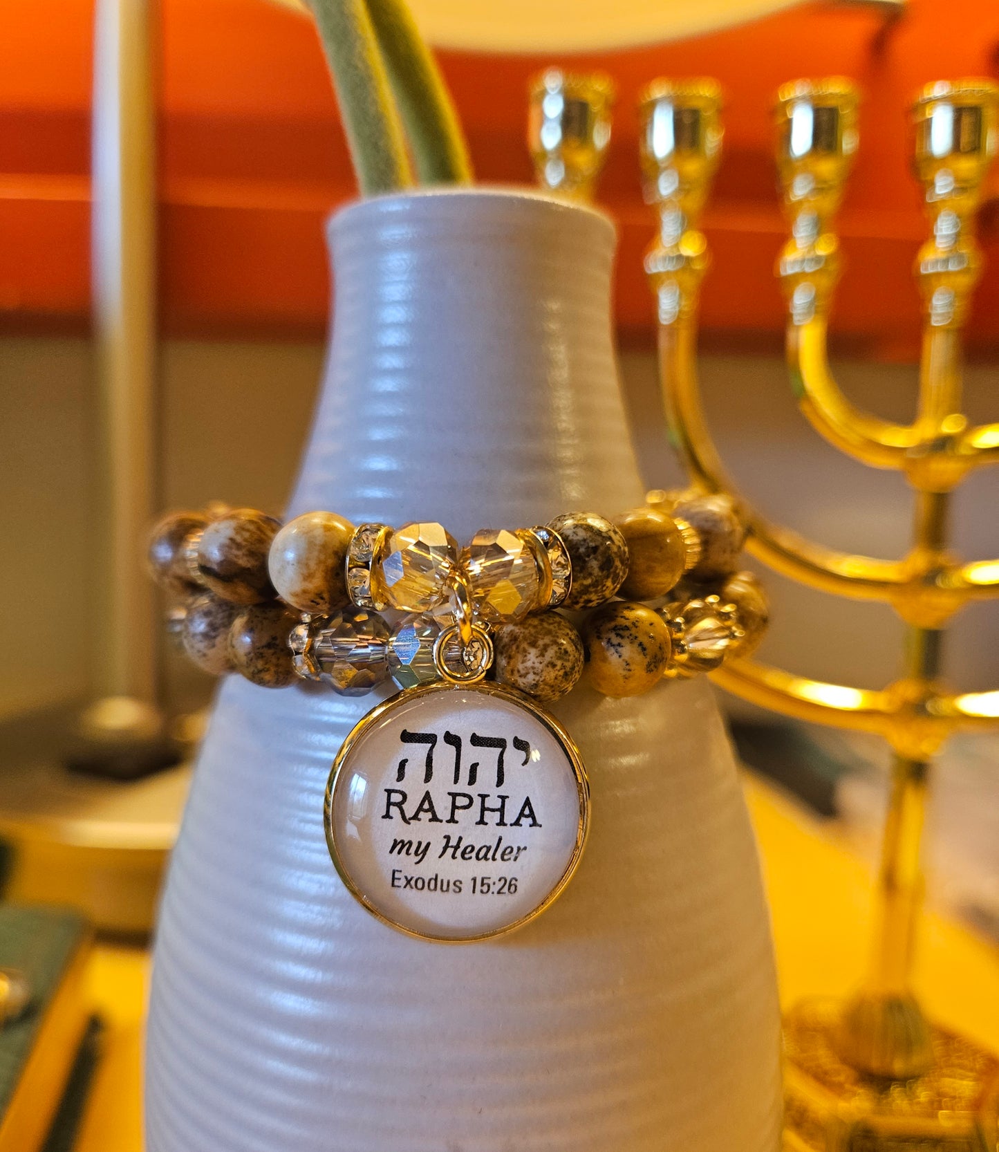 Fall collection π All natural Jasper Stone double bracelet set