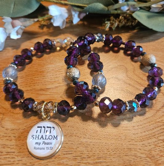 Beautiful purple majesty double bracelet set