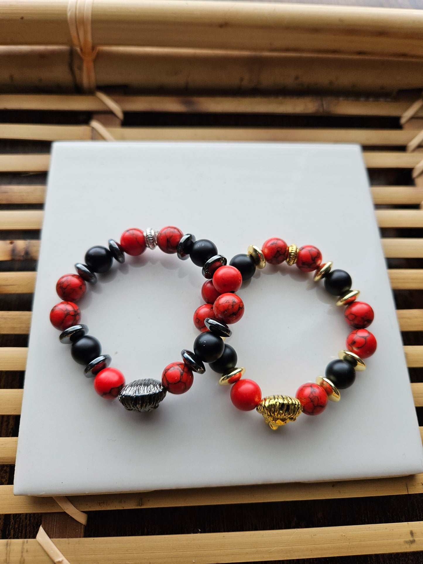 Royal Red and black Lion of Judah kid's bracelet-Prince edition