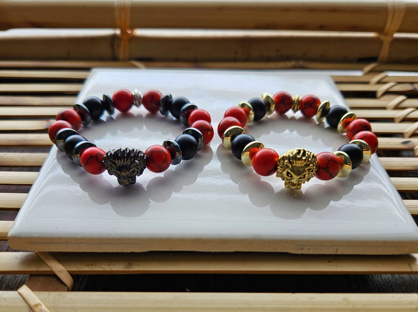 Royal Red and black Lion of Judah kid's bracelet-Prince edition