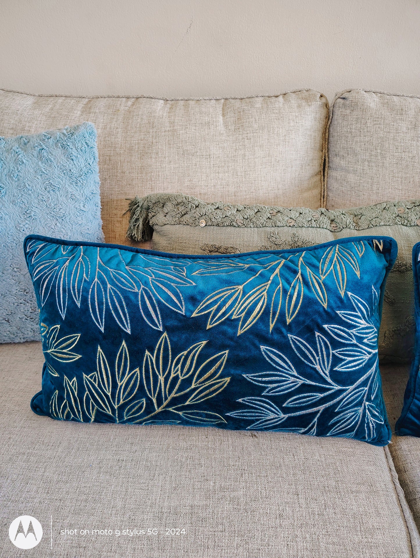 “Planted by Living Waters” – Psalm 1:3 Pillow | Embroidered Velvet Throw | Sanctuary by Set-Apart Selections™