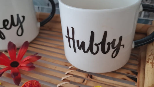 Hubby and Wifey Mug set