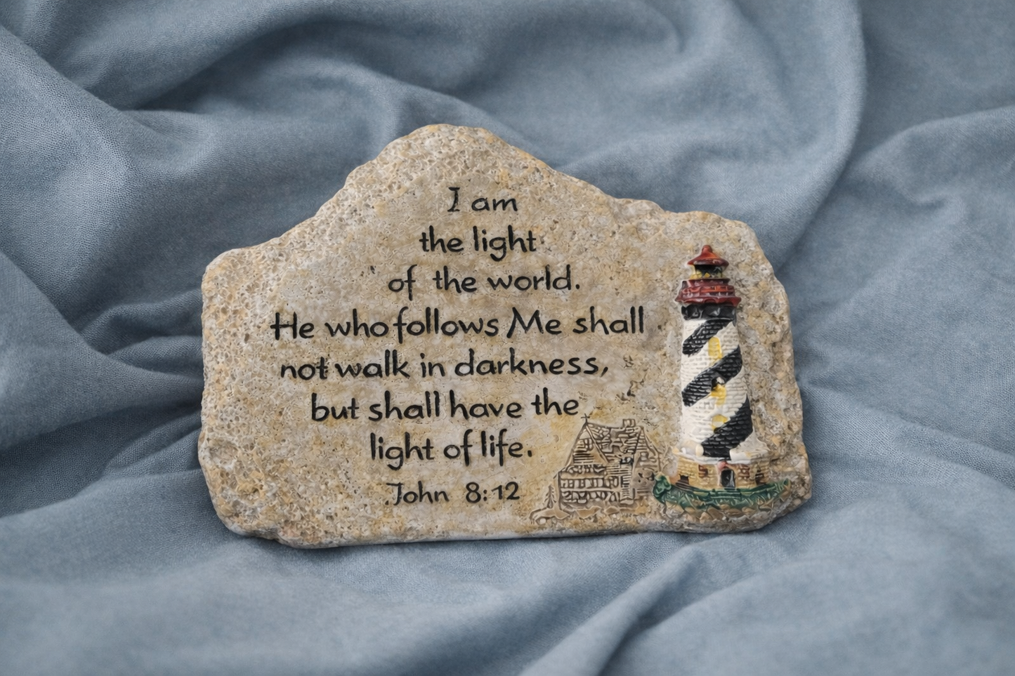 I Am the Light of the World” Scripture Stone Plaque John 8:12
