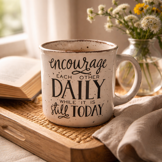 Faith Encouragement Coffee Mug | Encourage Each Other Daily – Hebrews 3:13