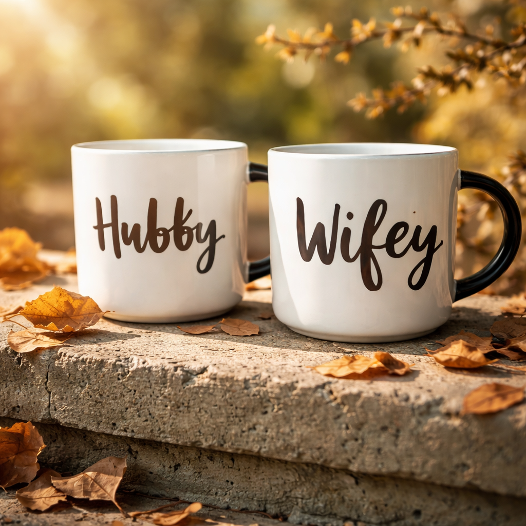 Hubby and Wifey Mug set