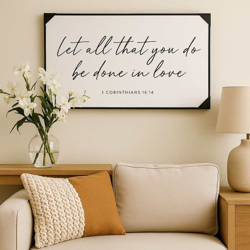 Let All That You Do Be Done in Love – Large Framed Scripture Canvas