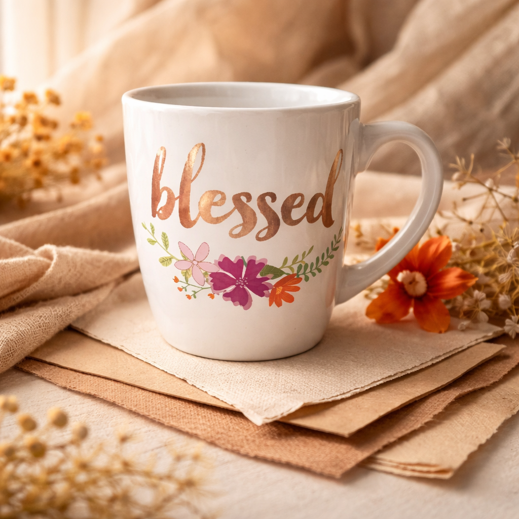 Blessed Floral Large Mug