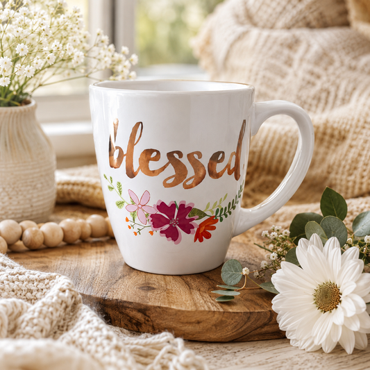 Blessed Floral Large Mug