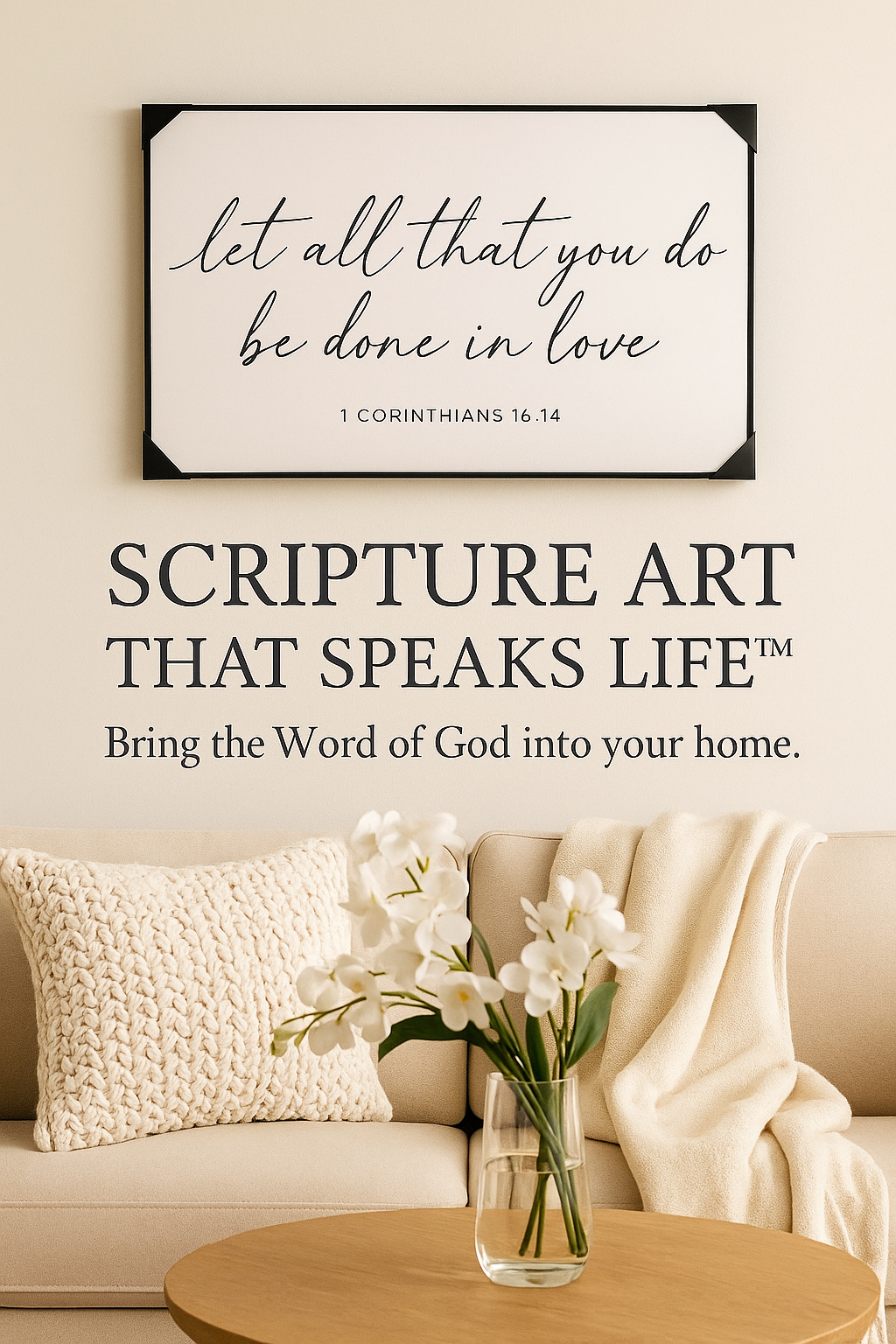 Let All That You Do Be Done in Love – Large Framed Scripture Canvas