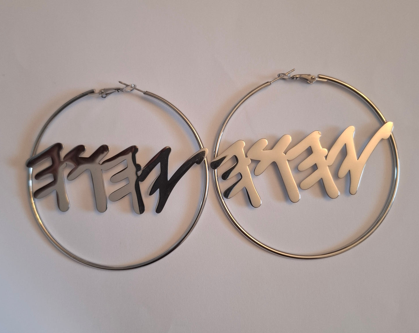 Paleo Hebrew YHWH Hoop Earrings – Gold, Rose gold, or Stainless Steel Statement Earrings
