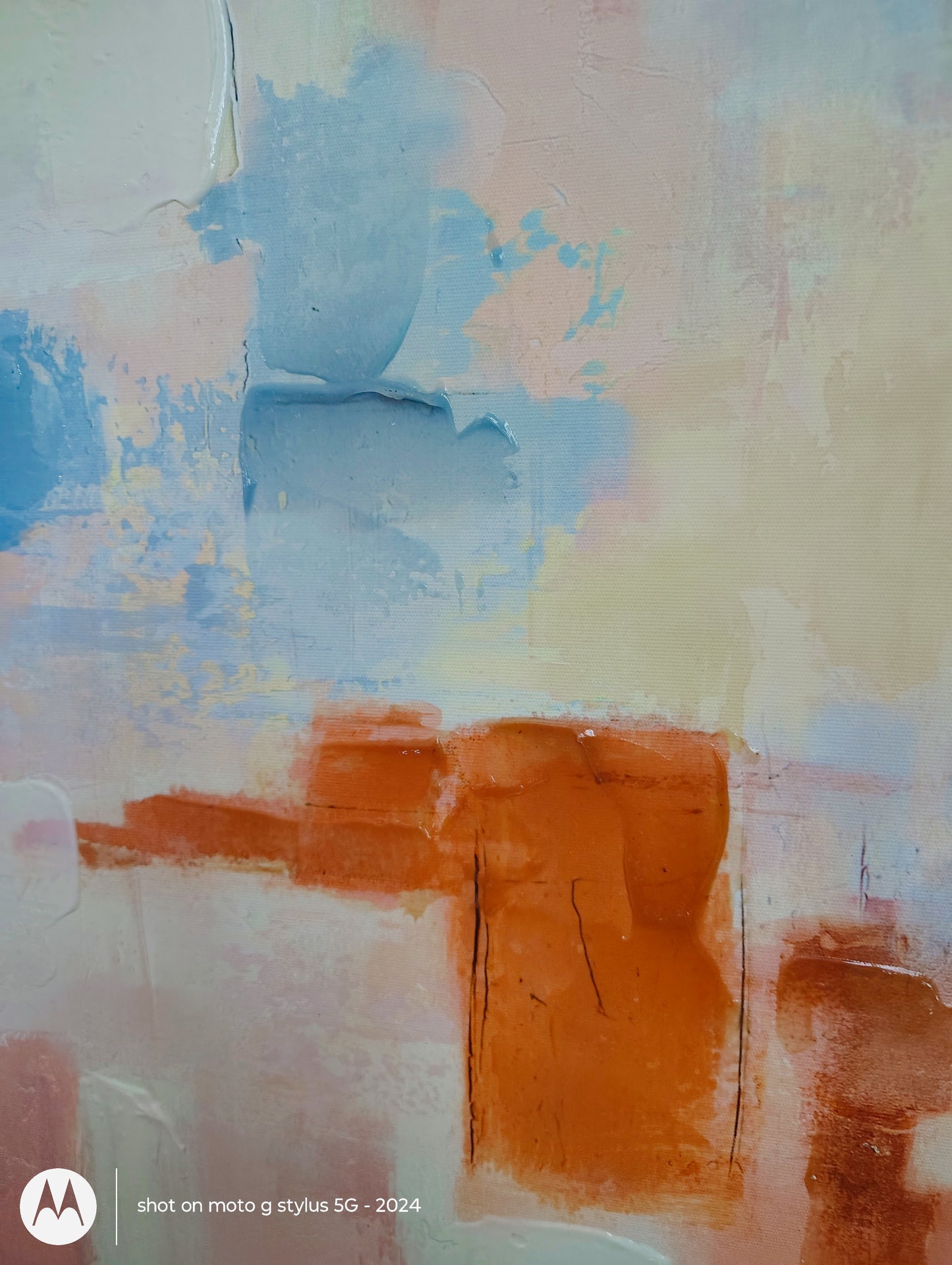 “Be Still” – Abstract Prophetic Art with Gold Frame | Inspired by Psalm 46:10