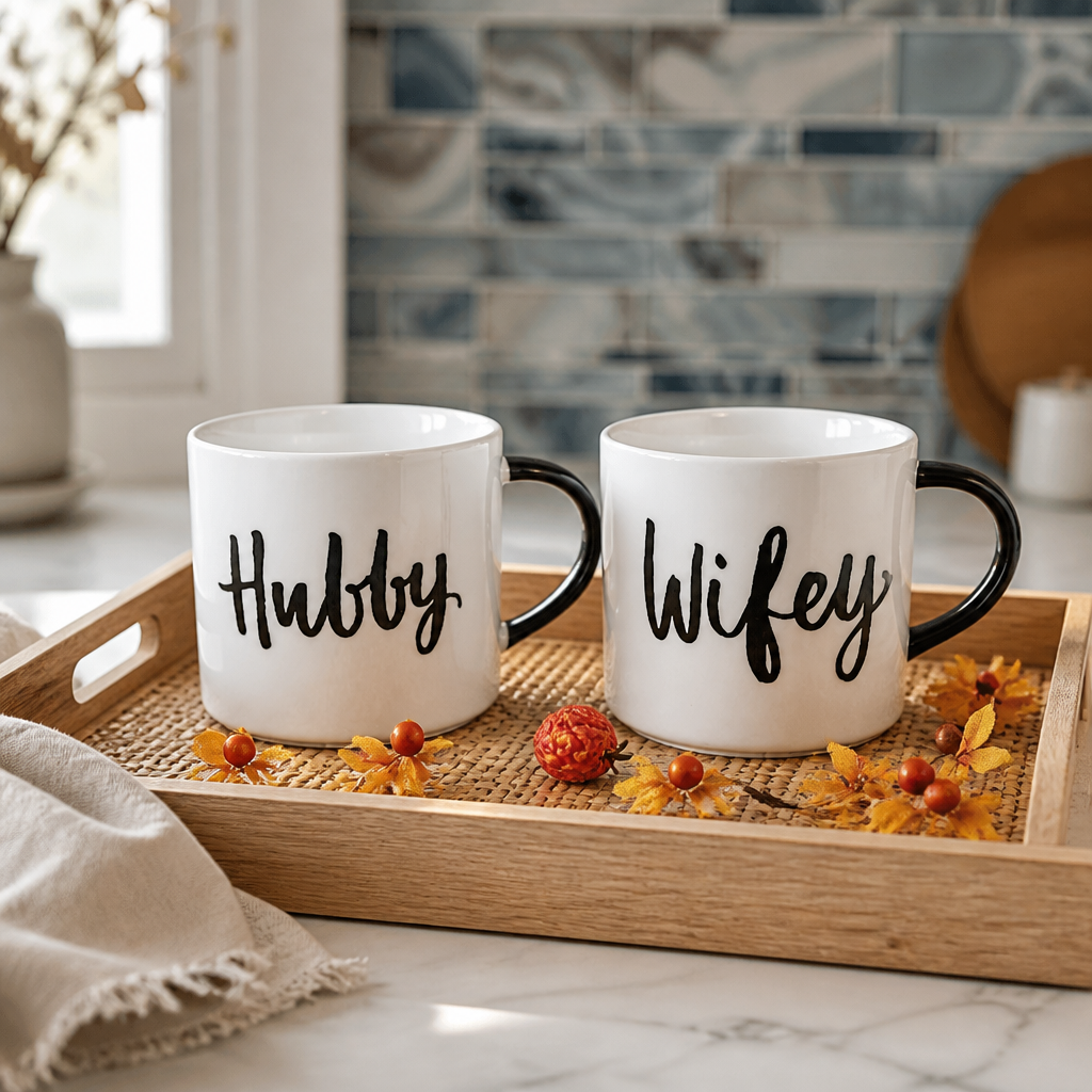 Hubby and Wifey Mug set