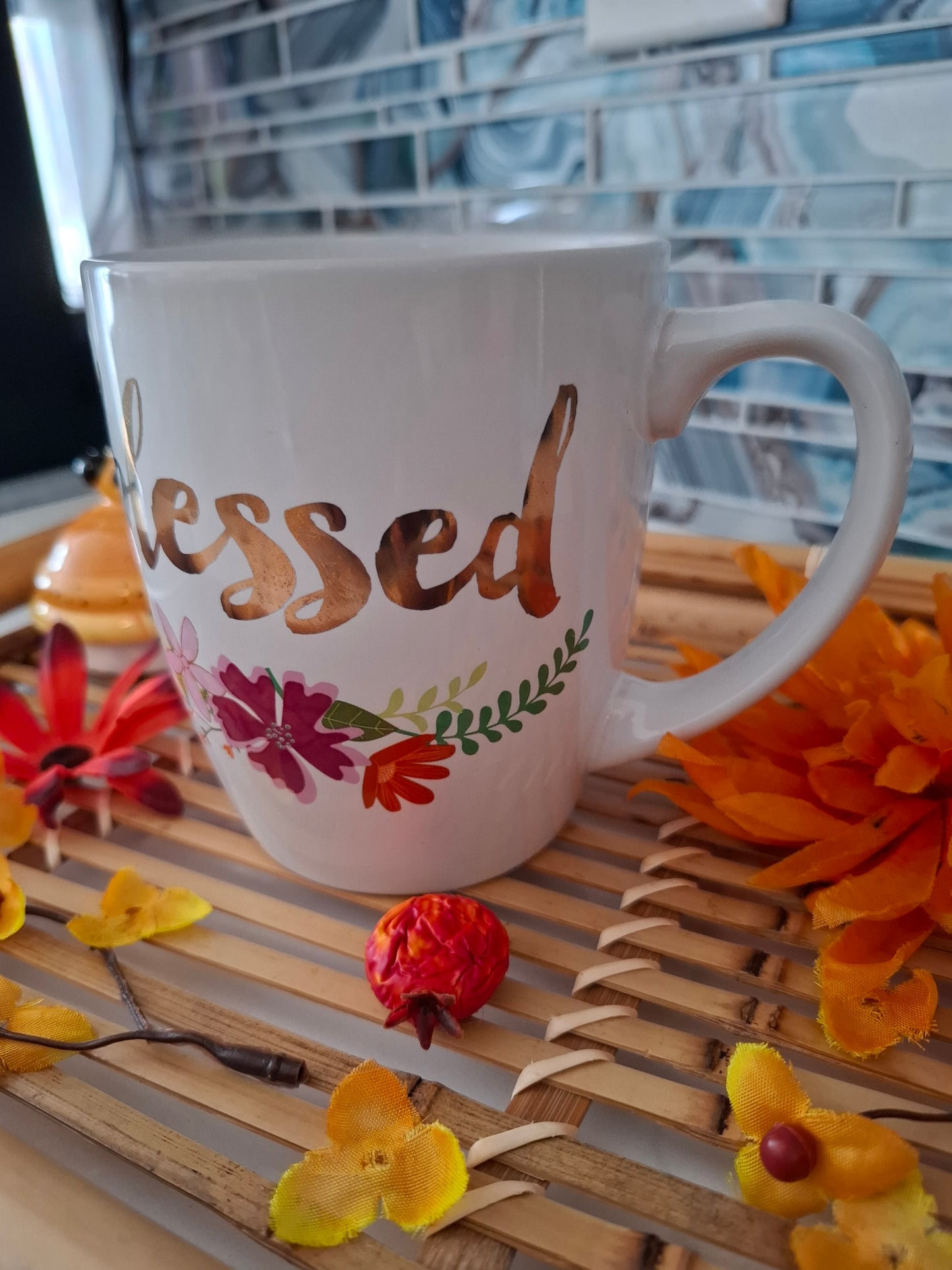 Blessed Floral Large Mug