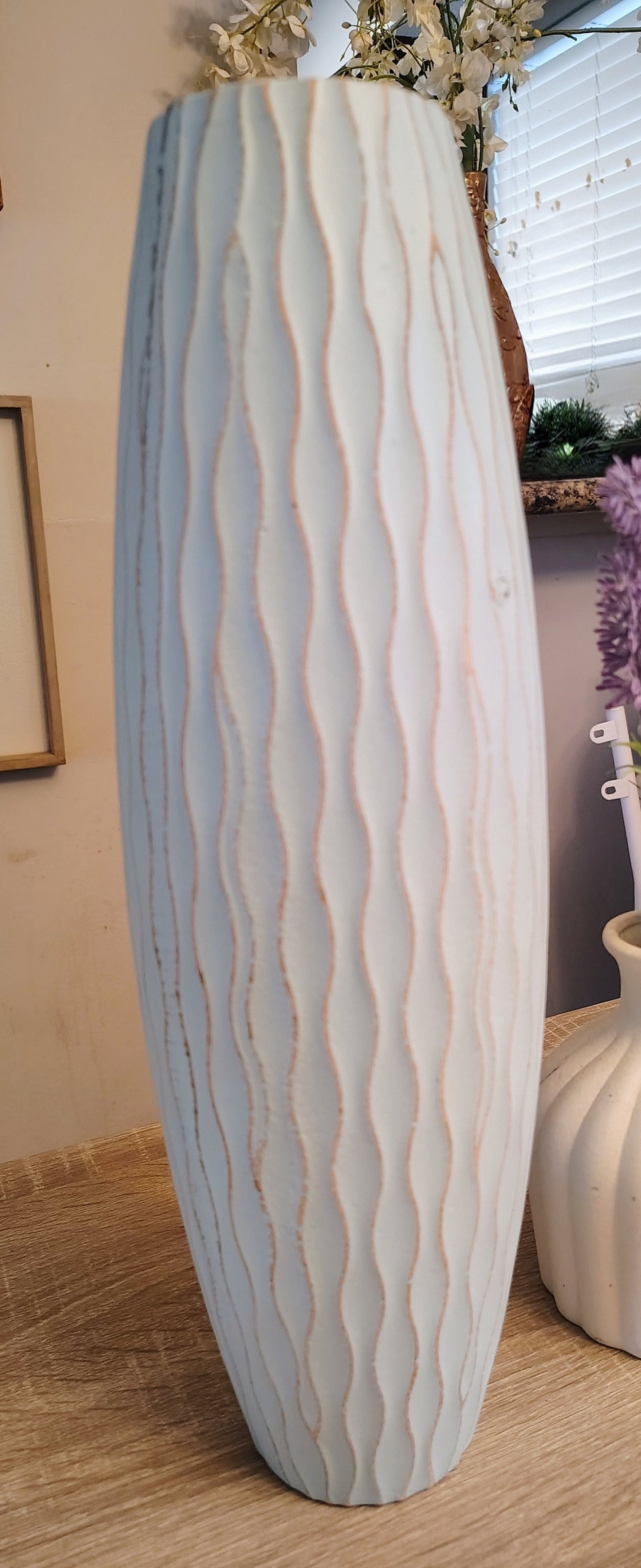 Soft Sage Green Textured Tall Vase | Modern Farmhouse & Boho Home Decor | Neutral Shelf & Entryway Accent Vase