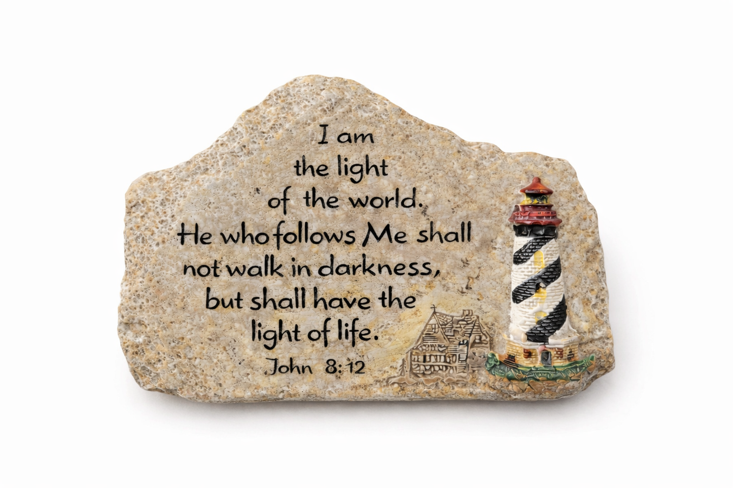 I Am the Light of the World” Scripture Stone Plaque John 8:12