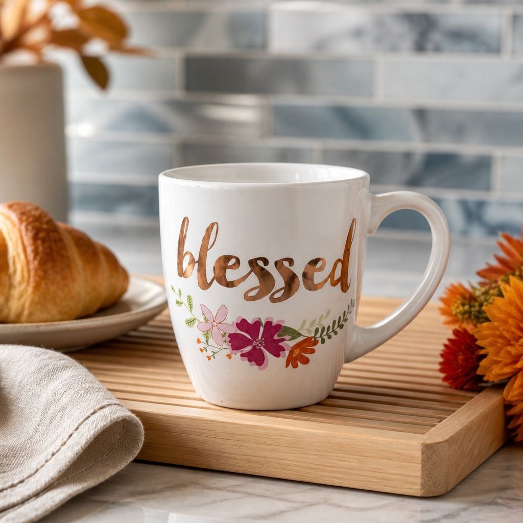 Blessed Floral Large Mug