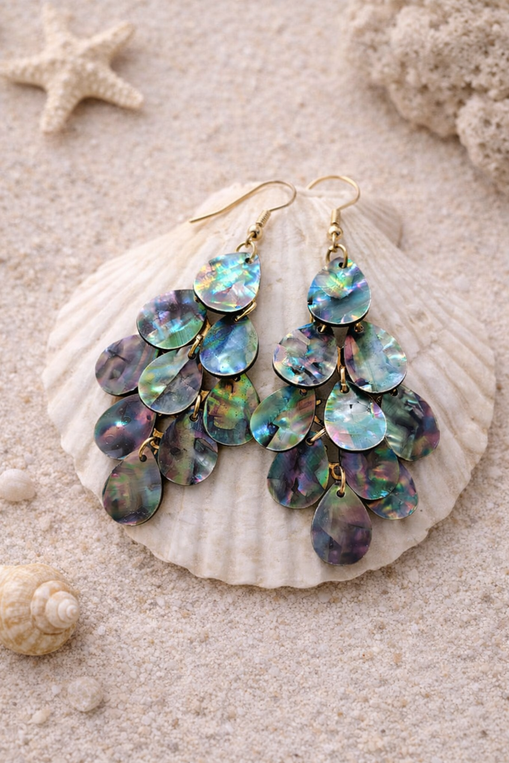 His Glory Drops – Abalone Shell Earrings