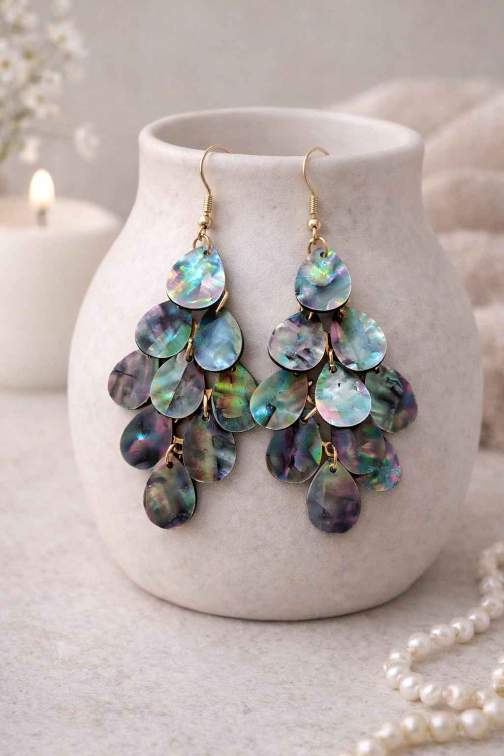 His Glory Drops – Abalone Shell Earrings