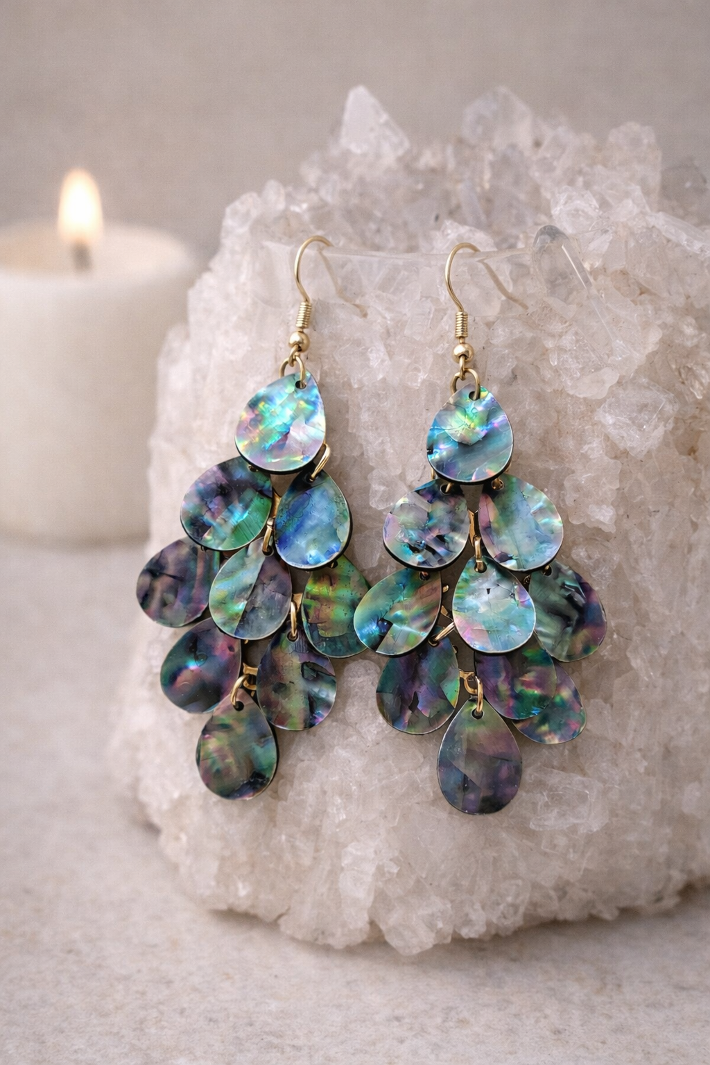 His Glory Drops – Abalone Shell Earrings