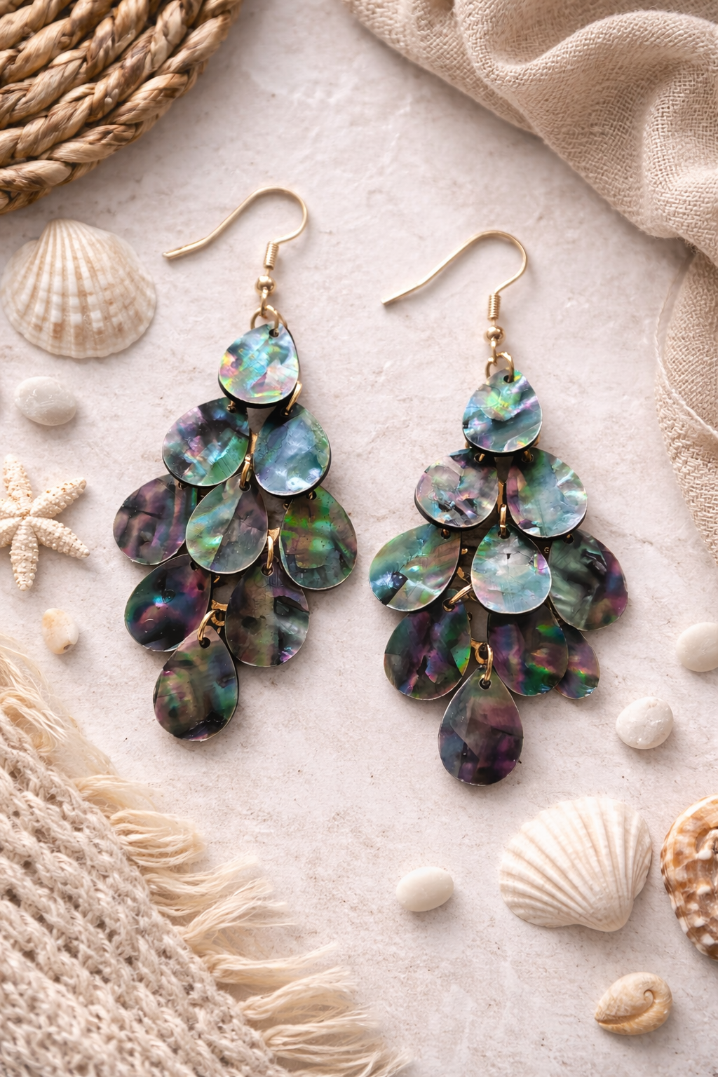 His Glory Drops – Abalone Shell Earrings