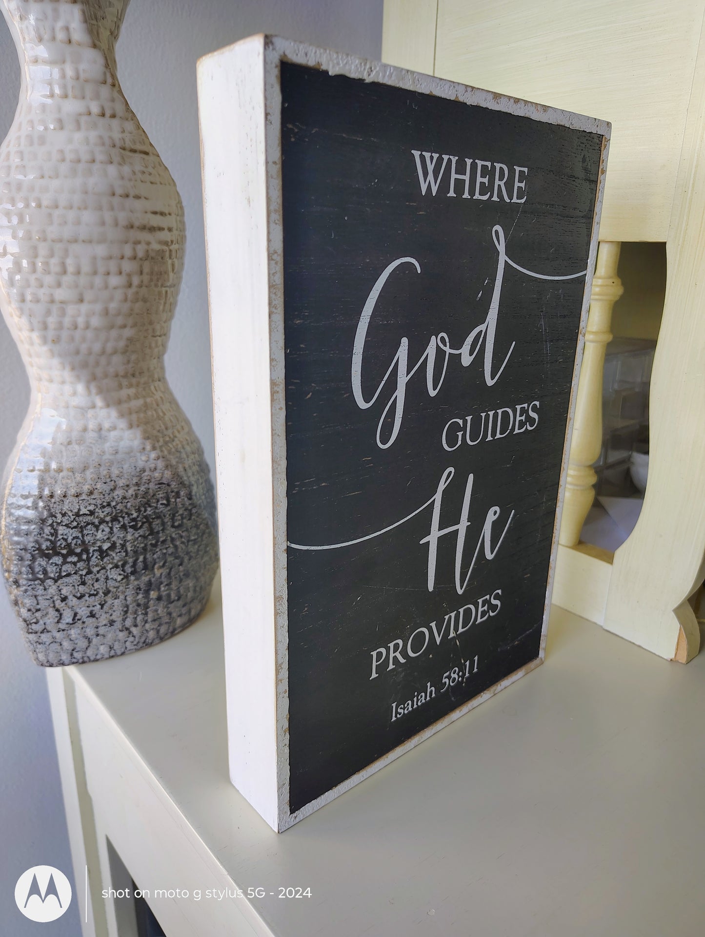 Where God Guides, He Provides – Isaiah 58:11 Wood Sign