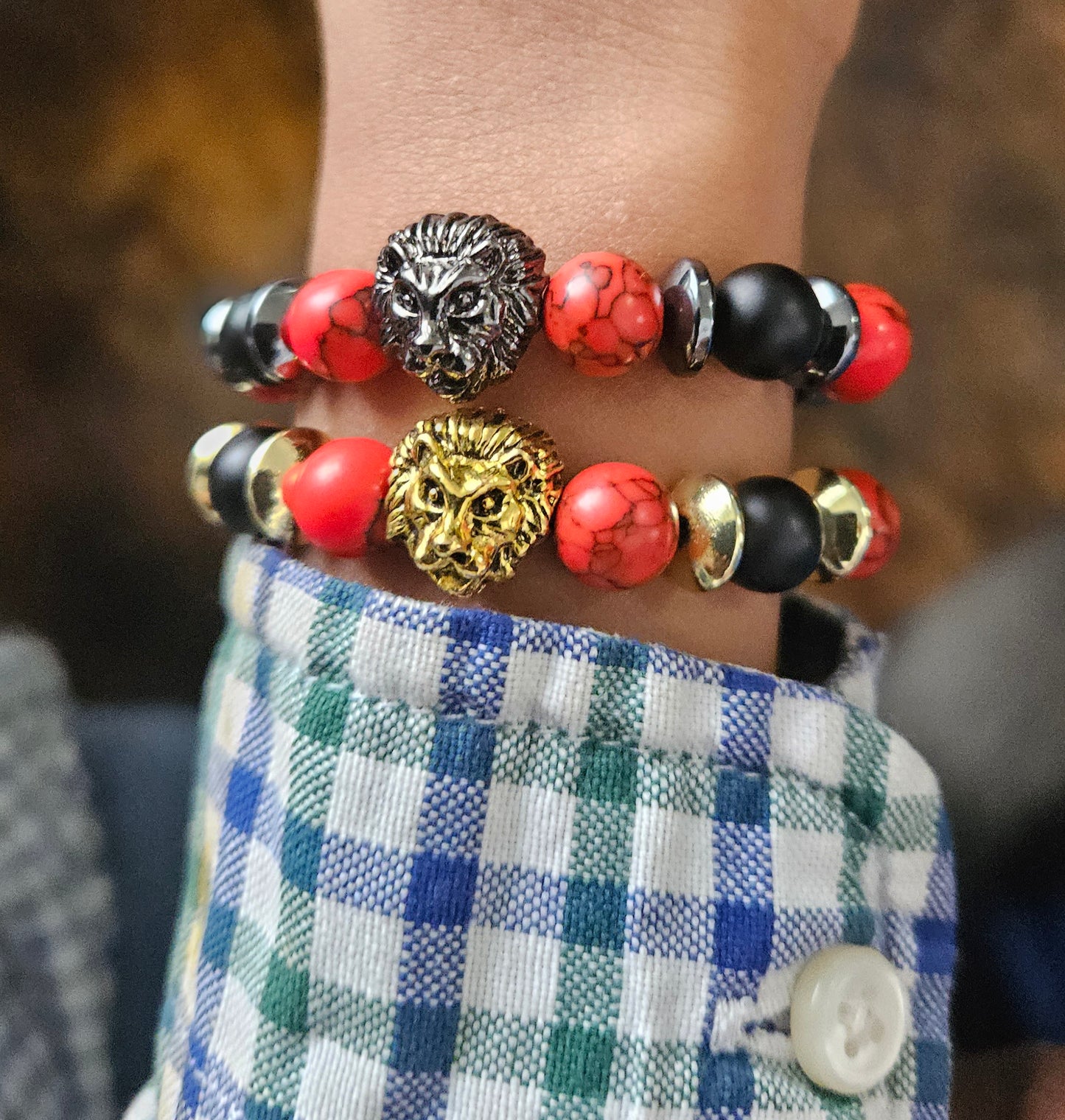 Royal Red and black Lion of Judah kid's bracelet-Prince edition