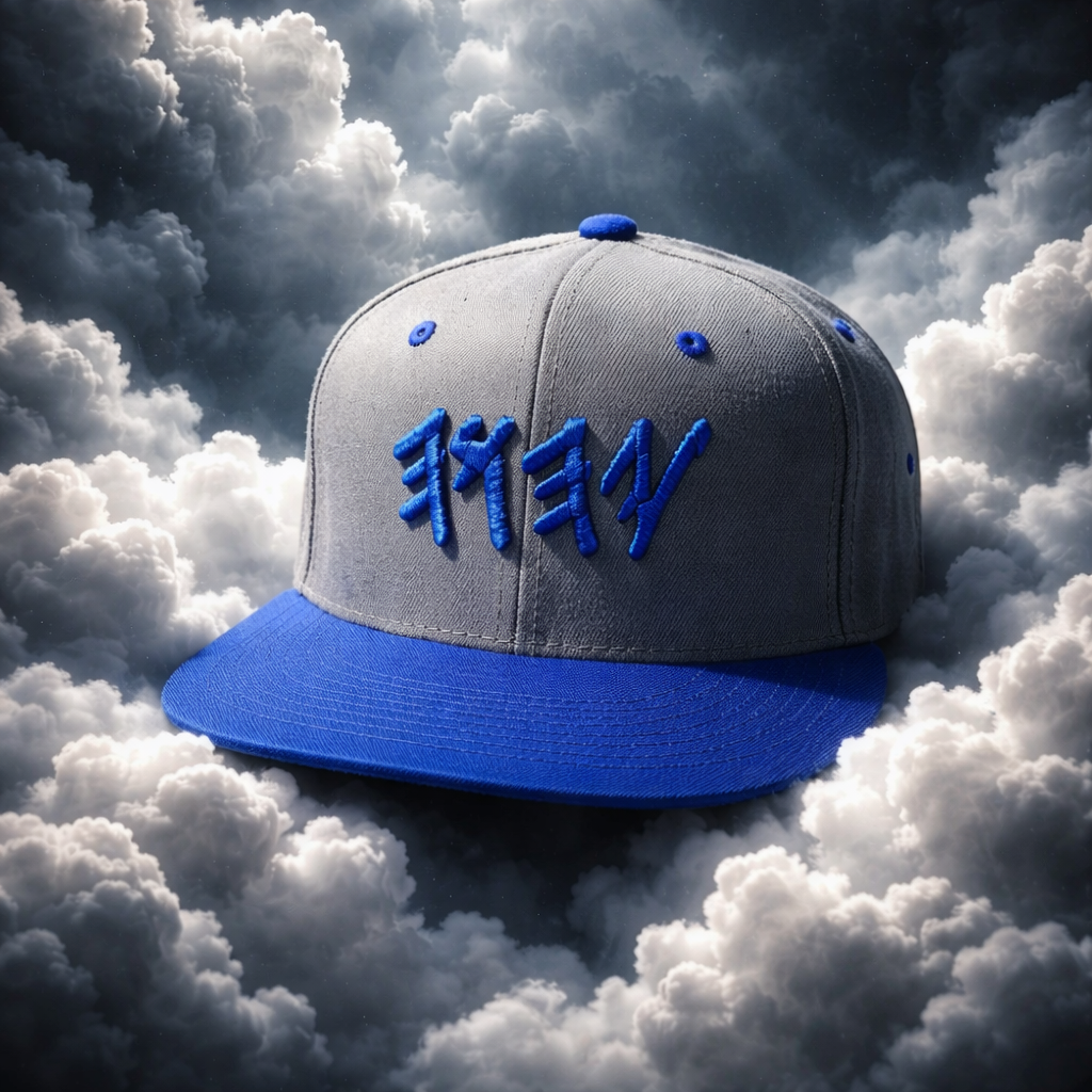 Paleo Hebrew YHWH Hat – Ancient Name Snapback | Royal Blue & Grey Embroidered Cap