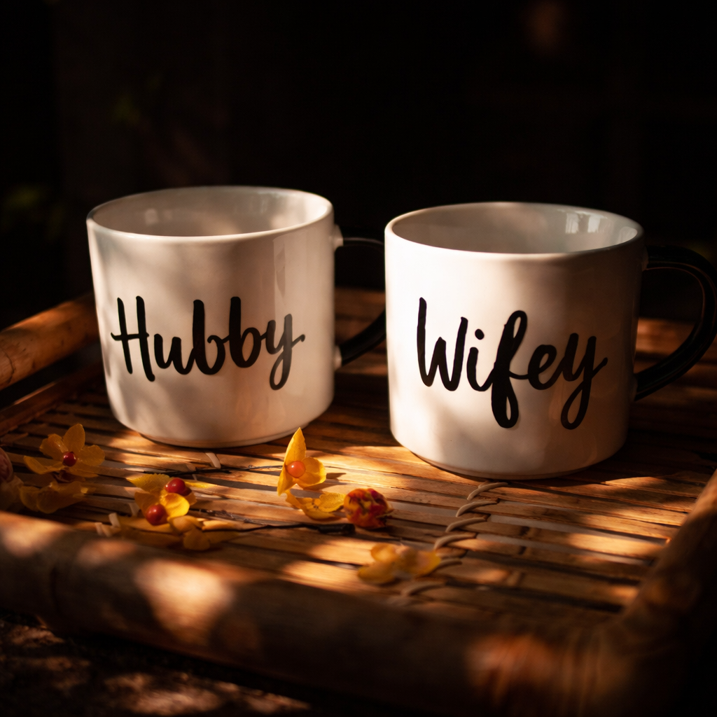 Hubby and Wifey Mug set