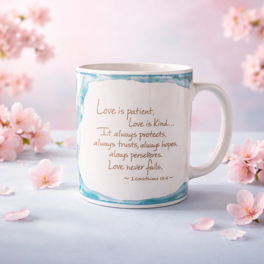 Love Is Patient Scripture Mug