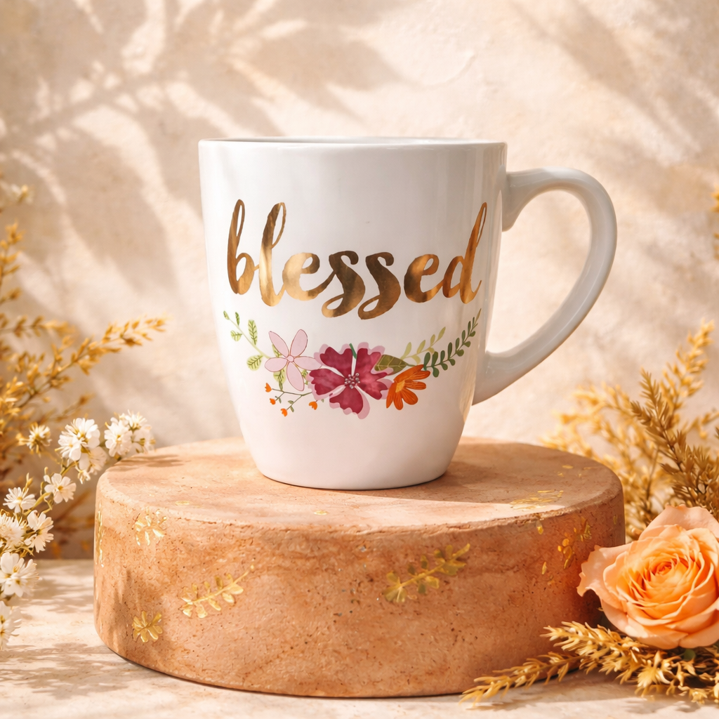 Blessed Floral Large Mug