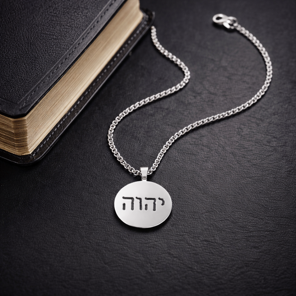 YHWH Pendant Necklace | Hebrew Faith Jewelry in Gold & Stainless Steel