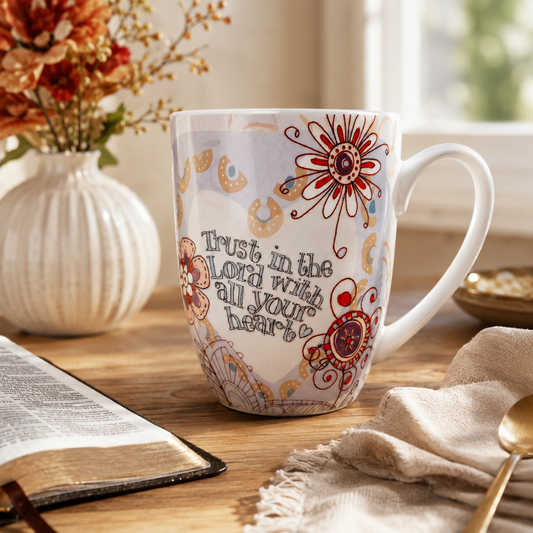 Trust in the Lord Floral Scripture Mug