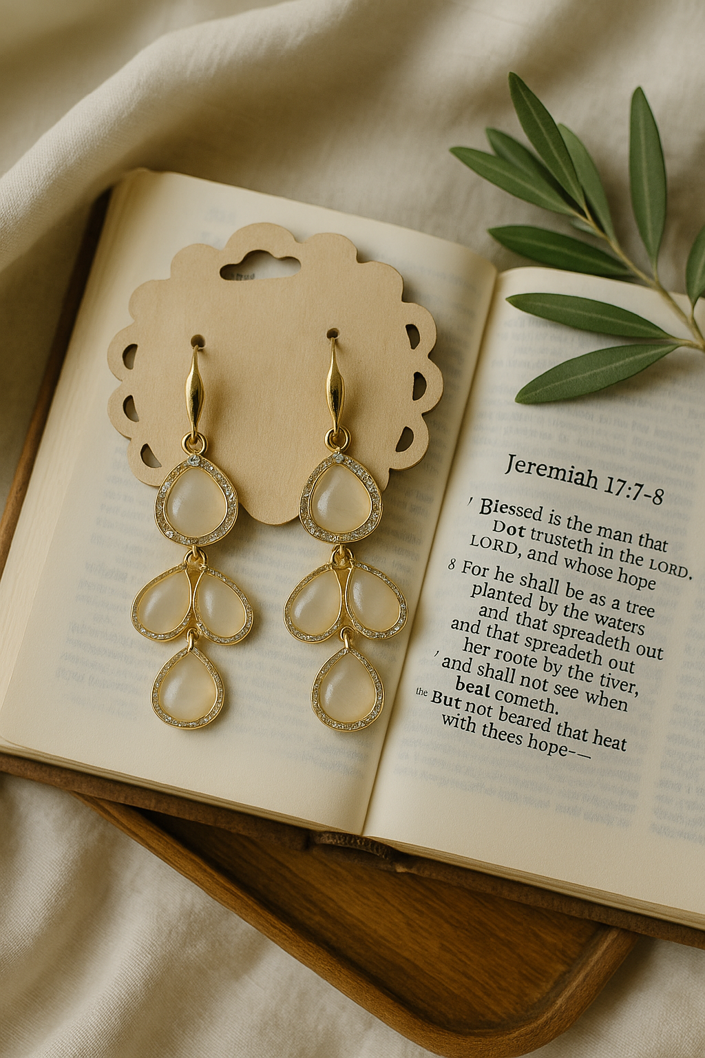 Streams of Grace – Faith-Based Gold Teardrop Earrings | Set-Apart Selections